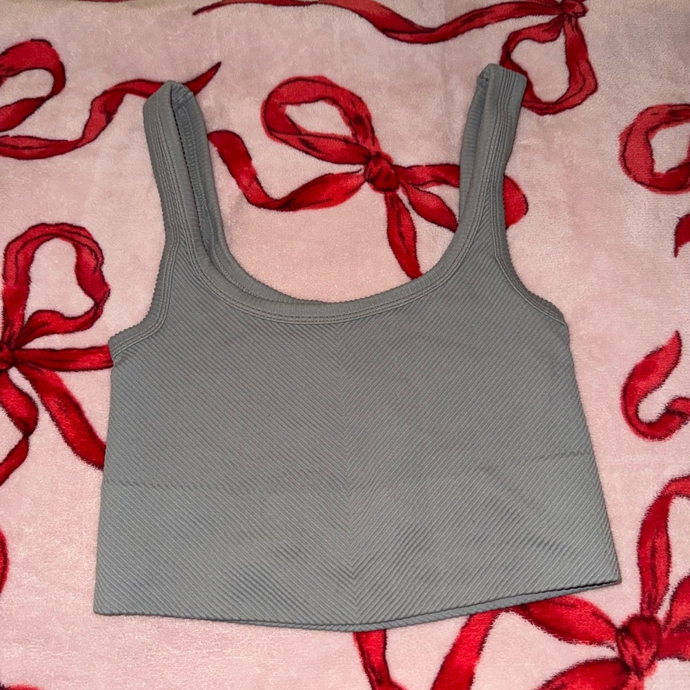 Full Tilt Gray Fitted Crop Tank Top
